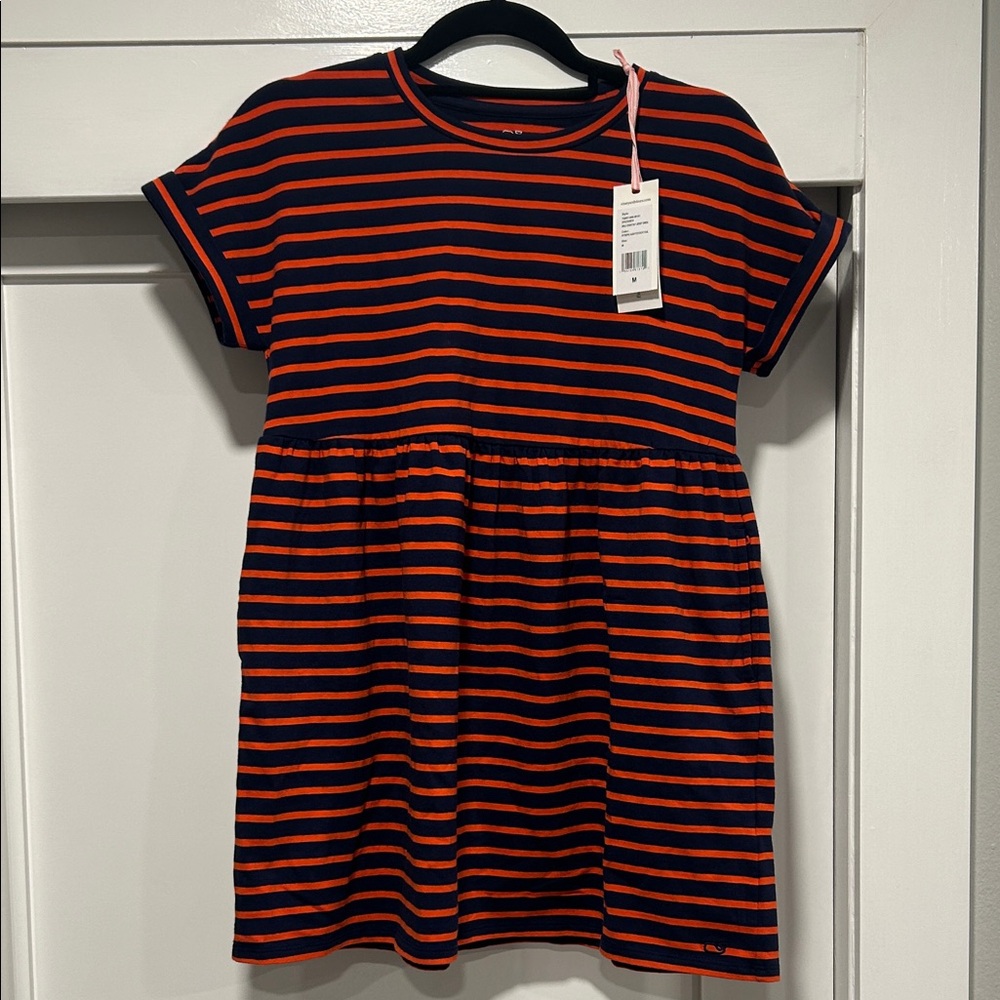 NWT! Striped Navy and Red Girls Jersey Dress - Sz. M